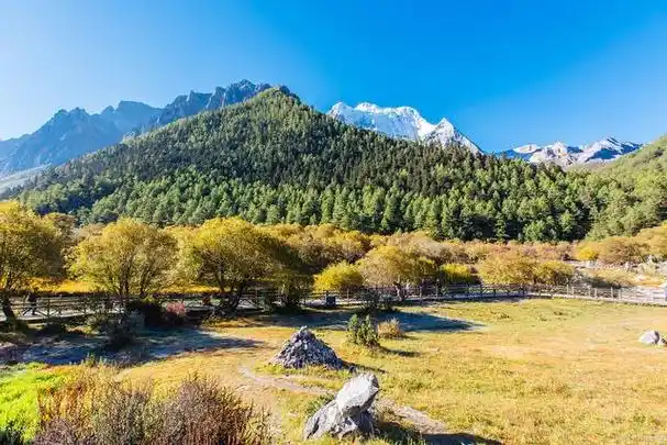亚丁国家级自然保护区位于青藏高原东部,是一片高山草甸和冰川雪峰的