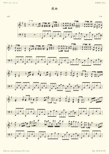 钢琴谱:夜曲(简易版,周杰伦)