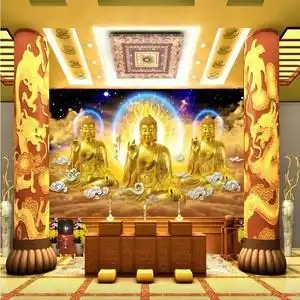 佛祖大型壁画佛法无边大日如来佛像佛堂佛教背景墙纸宗教寺庙壁纸