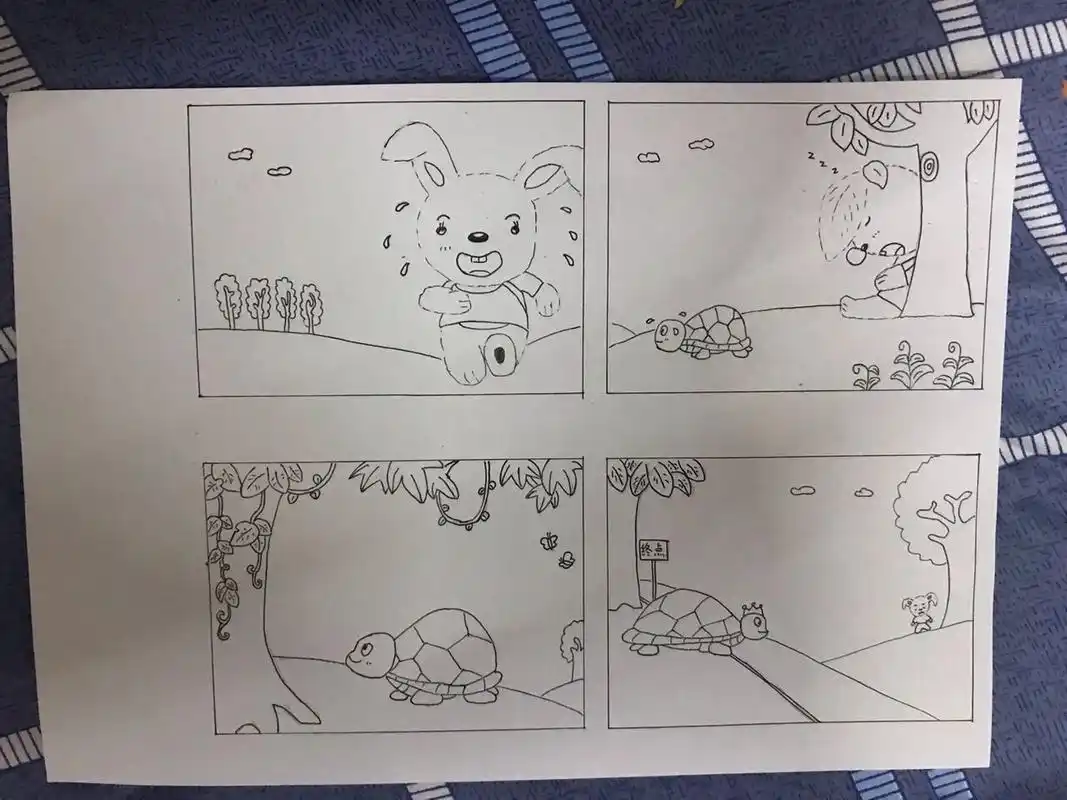 龟兔赛跑简笔画   加了两个班,终于画好了 真想把教育部发言人的视频