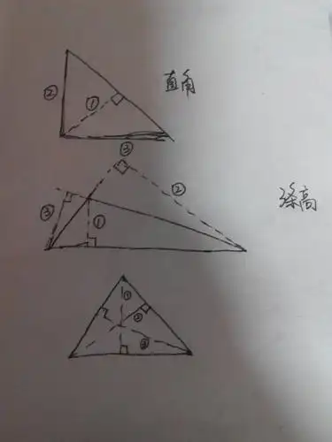 怎么画直角,锐角,钝角三角形的三条高?