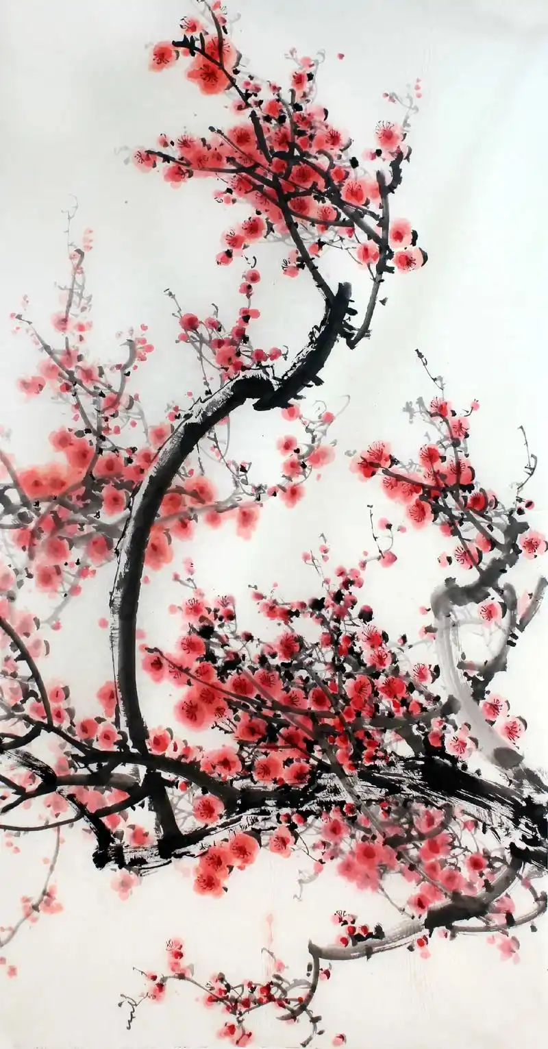 国画 #传统文化 吴成槐先生笔下的梅花作品,干枝遒劲,自成 - 抖音