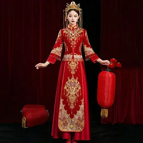 秀禾服新娘2020新款龙凤褂抖音同款网红中式婚纱古装嫁衣敬酒服