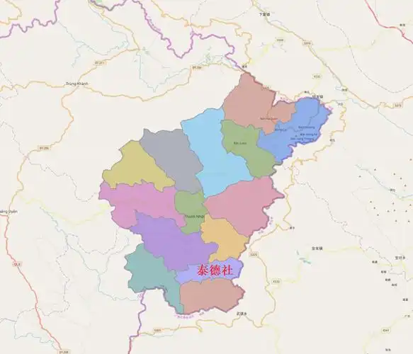 越南高平省下琅县的行政区划地图