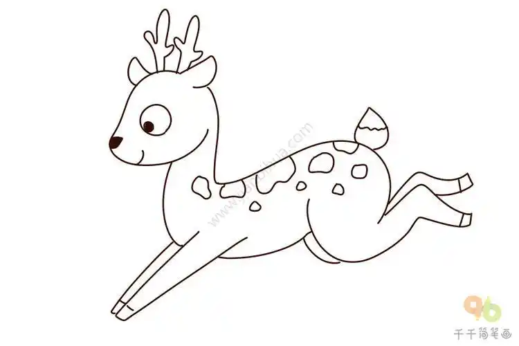 幼儿动物简笔画梅花鹿