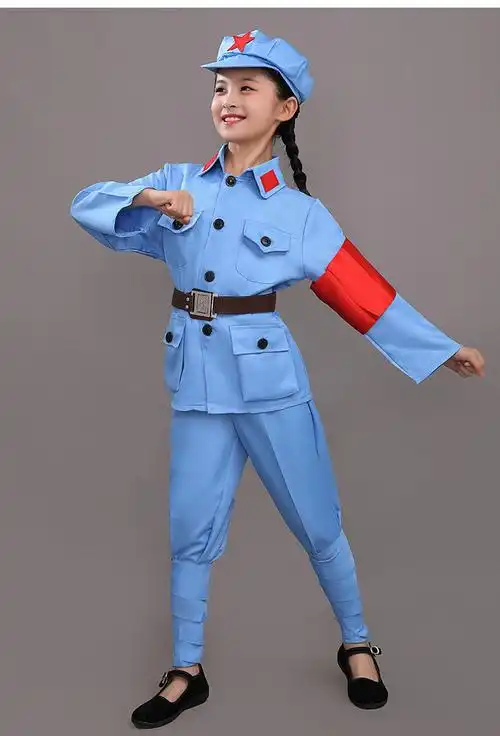焉蜣儿童红军演出服八路军红星闪闪歌唱朗诵比赛服装新四军舞蹈服男女