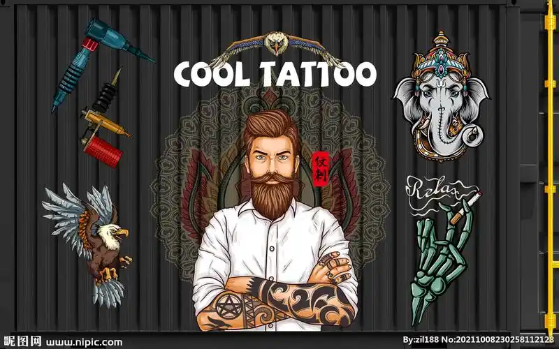 纹身背景墙图片