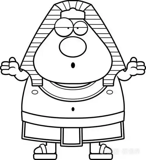 困惑的卡通埃及法老插画-正版商用图片1ry6t8-摄图新视界