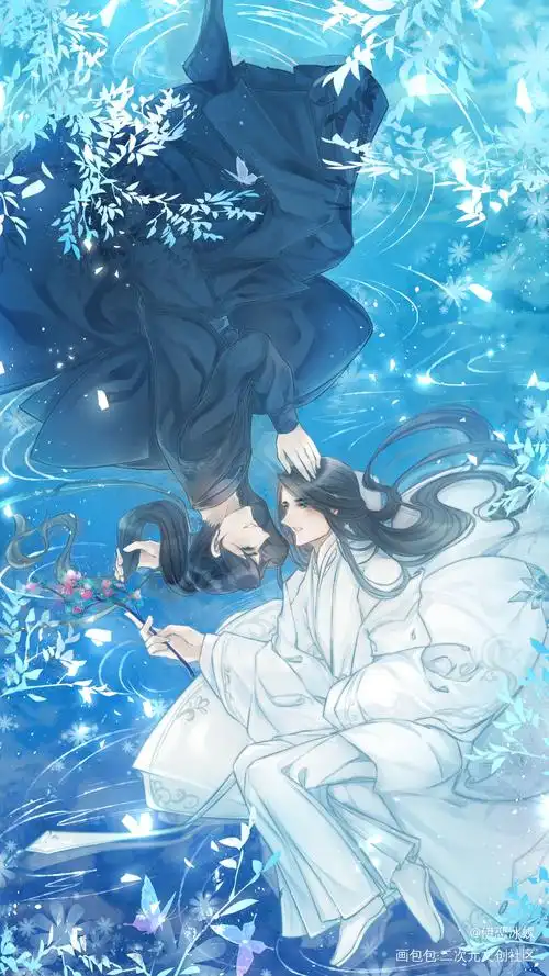 手书图透_二哈和他的白猫师尊燃晚墨燃古风平涂插画同人楚晚宁绘画