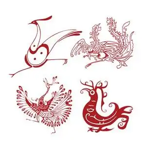 古代图腾中国风吉祥图案吉祥鸟矢量素材