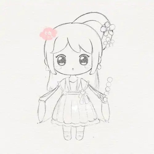 花小楼简笔画线稿分解图画迷你世界动漫朝露繁花装扮的花小楼