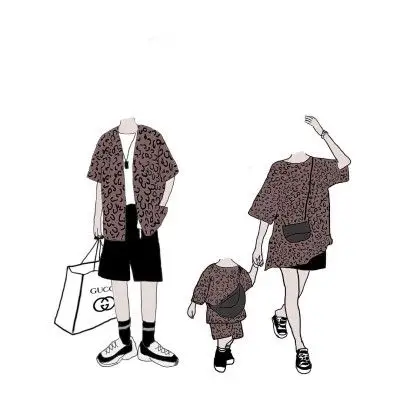 上传一波亲子卡通人物抠图素材.