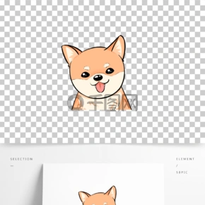女生q版卡通人物狗狗卡通可爱头像手绘可爱小蛋糕烘焙贴纸可爱卡通q版