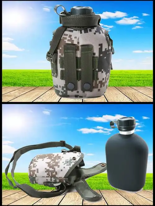 07军迷彩部队军训水壶10式1l户外旅行大容量水壶