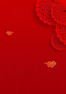 简约大气中国风2019猪年新年除夕春节新春过年海报红色背景素材