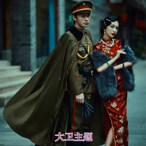 影楼情侣军装民国婚纱拍照主题大帅老九门军阀阔太旗袍街拍写真服