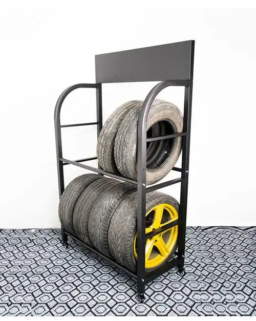 适用适用轮胎展示架推拉可移动轮胎货架汽修拆装轮胎架带轮子轮胎架子