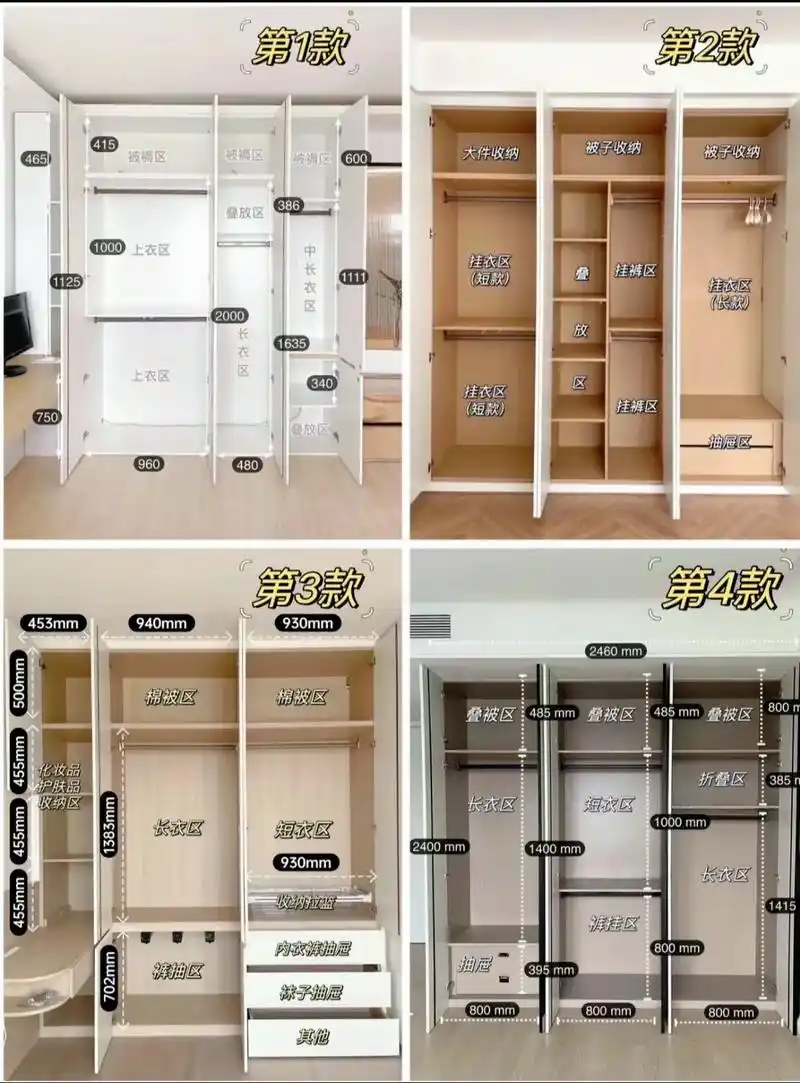 别找衣柜设计了,抄这个尺寸就够了