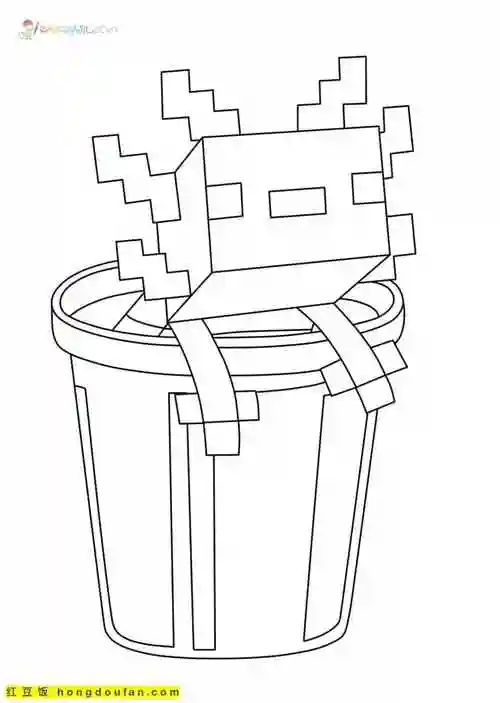 12张孩子们最喜欢的游戏我的世界主题涂色图片-红豆饭小学生简笔画