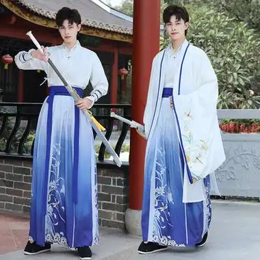 汉服男中国风古风武侠剑客男士大码公子学生套装书生秋冬古装衣服