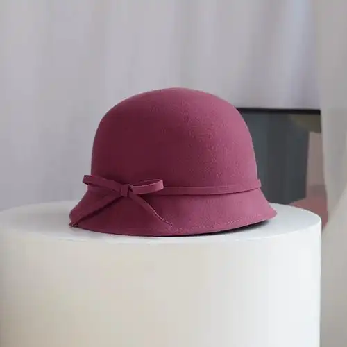 显脸小百搭圆脸渔夫帽保暖纯羊毛圆顶礼帽时尚盆帽帽子女秋冬韩版