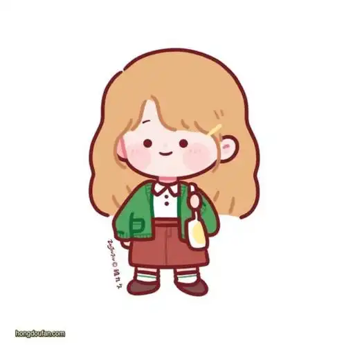 窜着卡其小裙子的卡通小女生简笔画大全