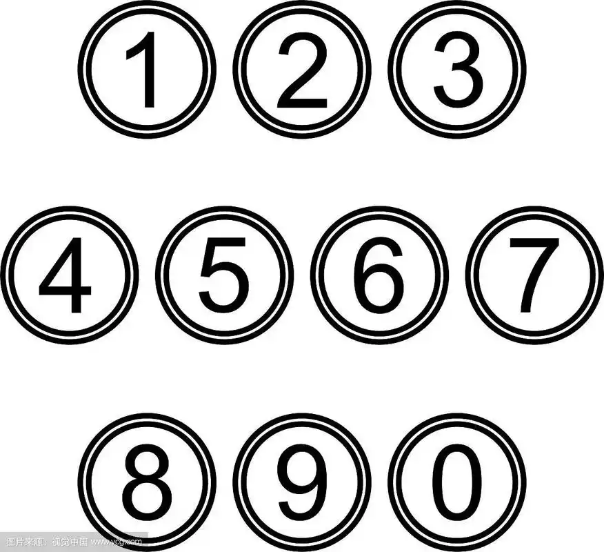 数字符号图标符号黑色和白色设置2