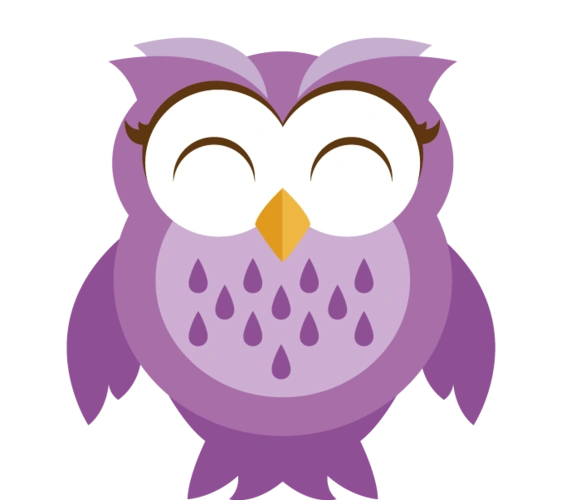 紫色卡通猫头鹰