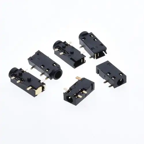 25孔径耳机插座pjk2508环保全铜3节音频母座带定位有头电源接口