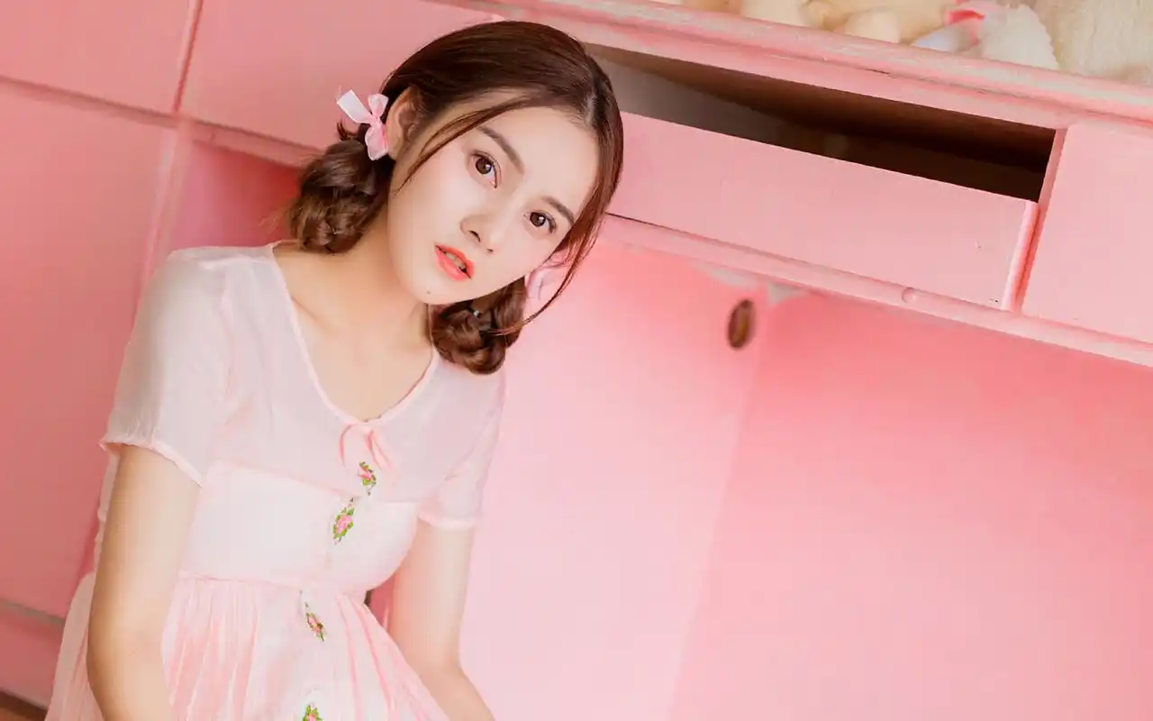 双马尾甜美少女治愈系写真唯美图片壁纸