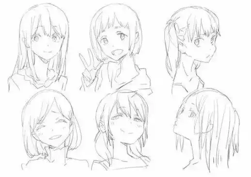 一组二次元脸部表情素材