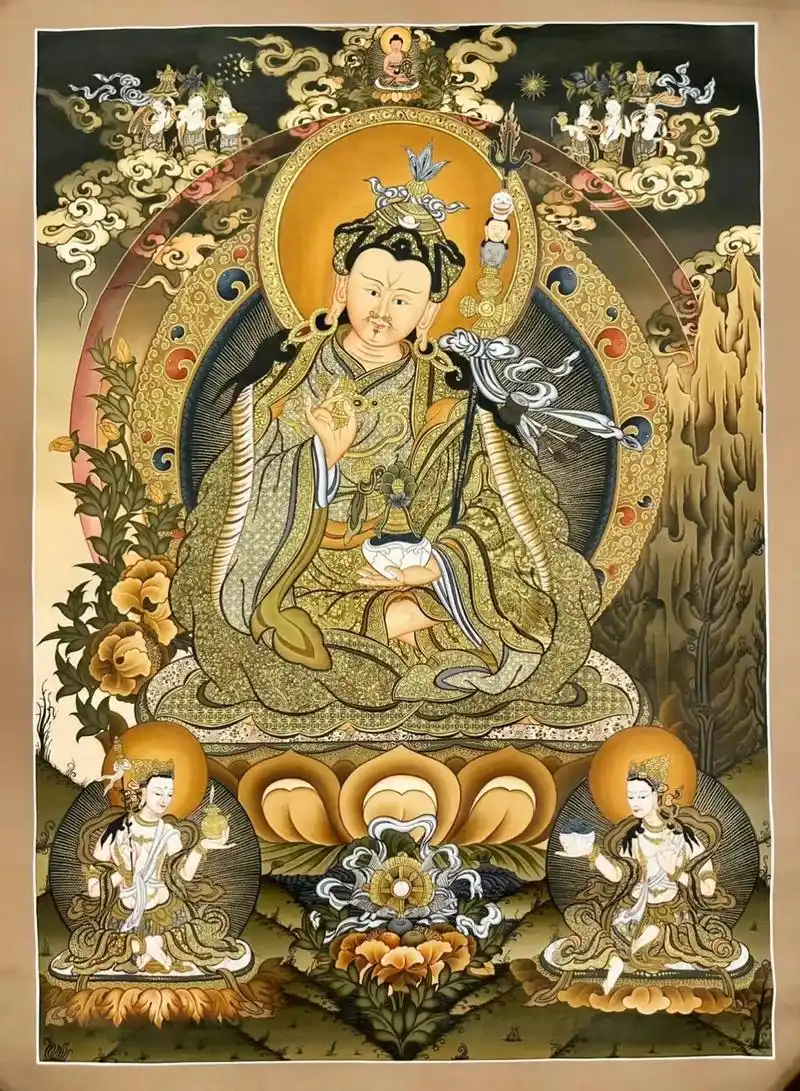 莲花生大士.莲花生大士(90x66cm)是藏传佛教的主要奠基 - 抖音