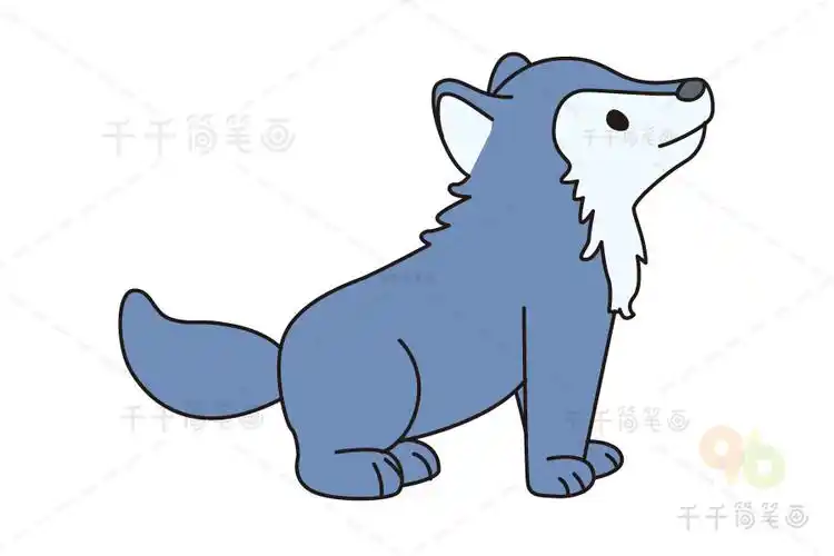 坐着的狼简笔画教程