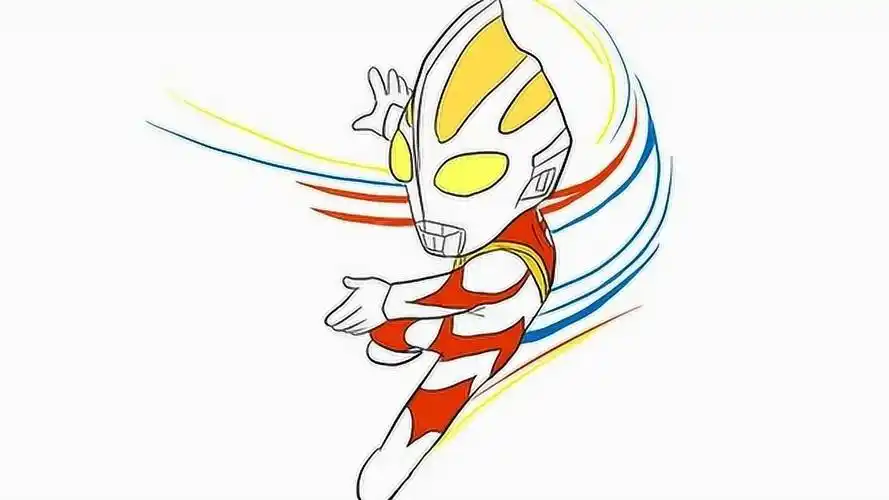 简单帅气的q版高斯奥特曼儿童亲子简笔画