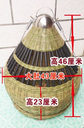 三木园艺 中号新品老师傅手工竹编野鸡笼子上山鸡媒笼精品升级版家