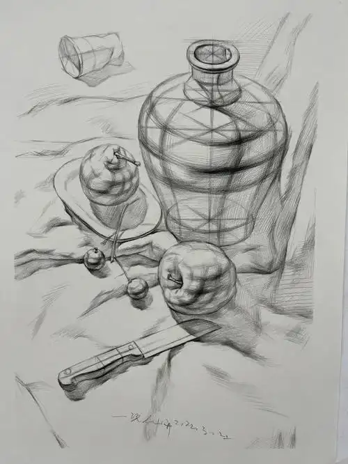素描静物基础结构组合分享