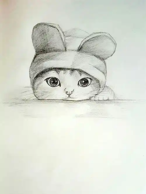 猫素描 猫素描绘画图