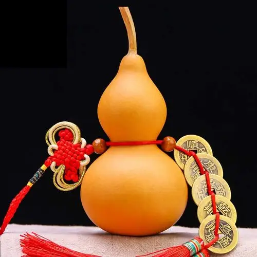 开光葫芦挂件风水天然葫芦五帝钱小摆件家居招财镇宅化煞辟邪转运