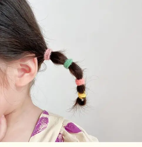 宝宝头饰女童头绳女小发绳橡皮筋儿童高弹不伤发扎头发圈简约皮套ab款