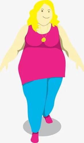 微笑可爱金发女胖子