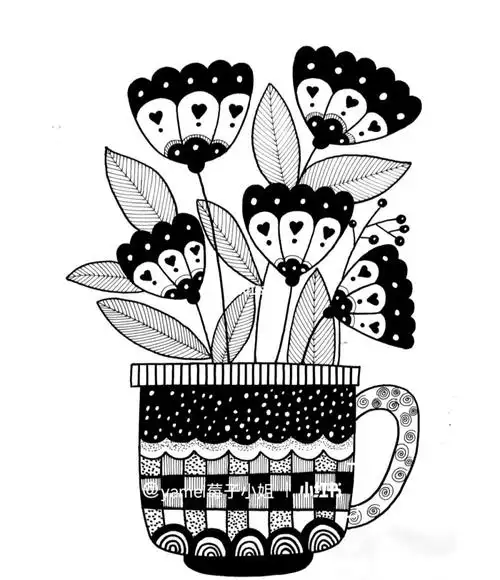 薯队长  #线描装饰画  #儿童线描 #少儿线描 #简单线描 #植物线描