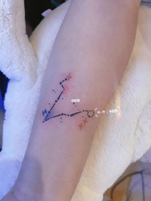 双鱼座星图小纹身