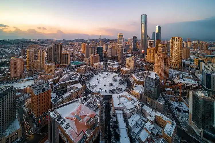 大连中山雪景图片下载