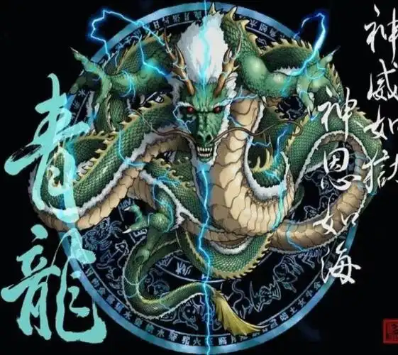 东方是海,沿海多木,木为青色,海里有龙,称为青龙.