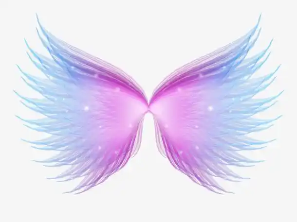 手绘创意彩色翅膀免抠图