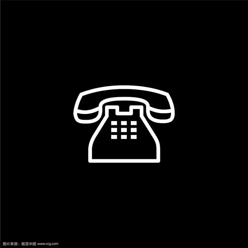 电话线图标上黑色背景上黑色