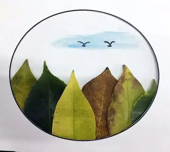 你们要的树叶画来啦哪个娃的脑洞最大投他一票吧