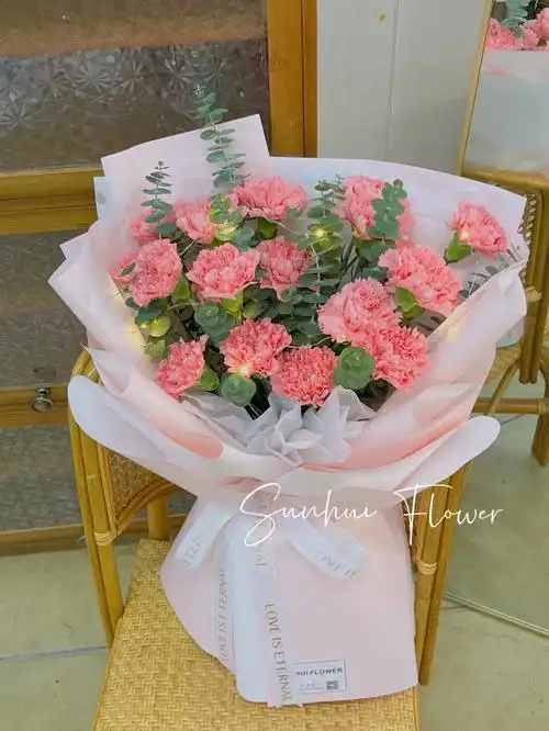 送妈妈生日的19枝康乃馨花束