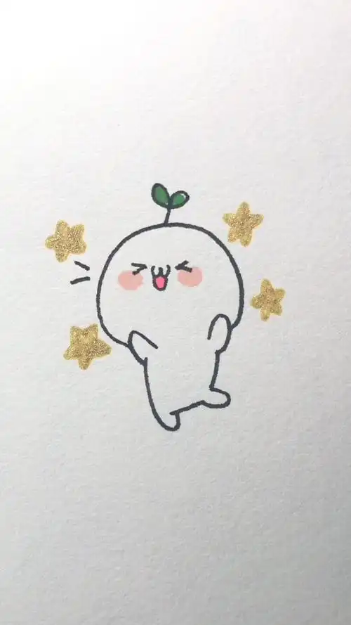 怎么画长草颜团子简笔画