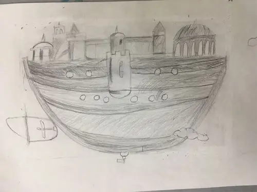 《8.7专业美术》梦想飞船(素描)